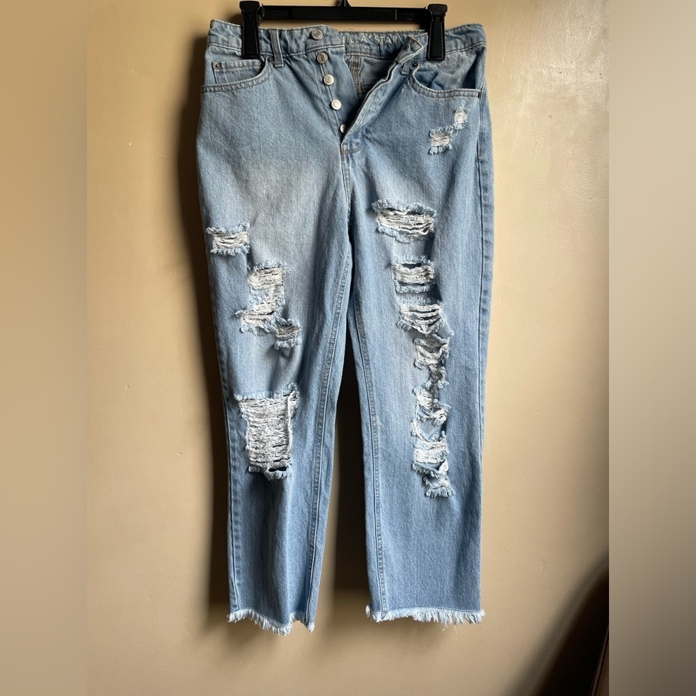 90s Boyfriend Distressed Cropped Ankle Jeans size 11